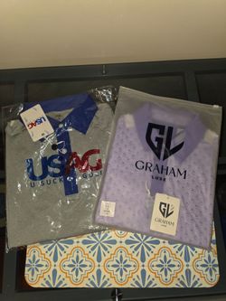 2 Men's medium golf polos