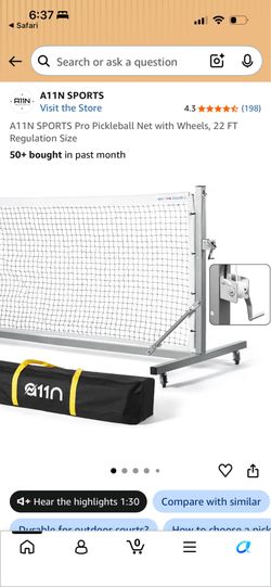 A11N SPORTS Pro Pickleball Net with Wheels, 22 FT Regulation Size