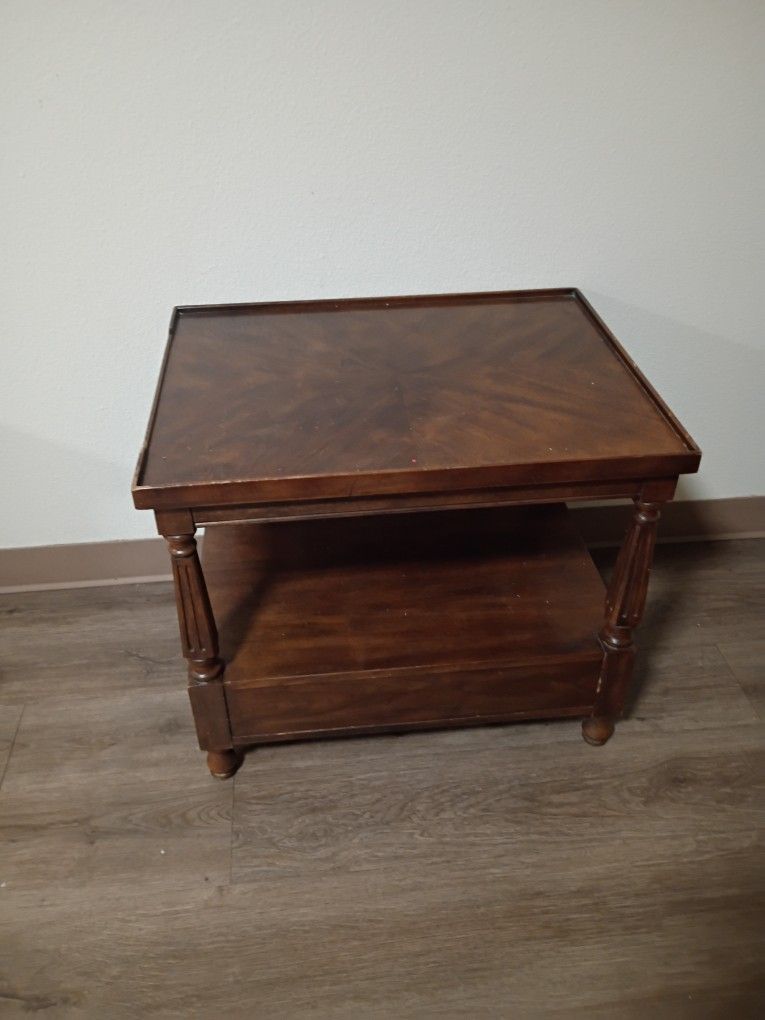 Vintage End Table With Hidden Drawer