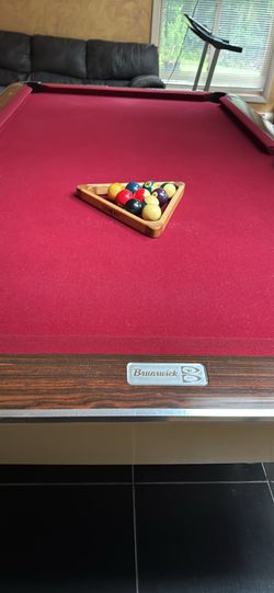 Brunswick Pool Table with Balls and Rack