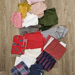Scrap Fabric Bundle - Linen, Cotton Various Sizes And Patterns