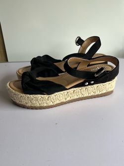 Black Platform Espadrille Sandals