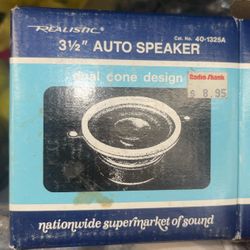 RADIO SHACK 3 1/2" Auto Speakers~Dual Cone Design~40-1325A~NOS!! 