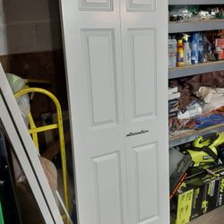 2 - Bifold Closet Doors 30" x 80" with Track & Hardware