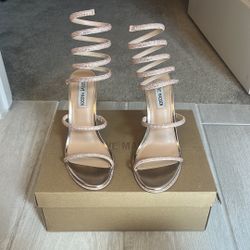 Steve Madden Women's Spiral Strap Heels - Rose Gold Size 8