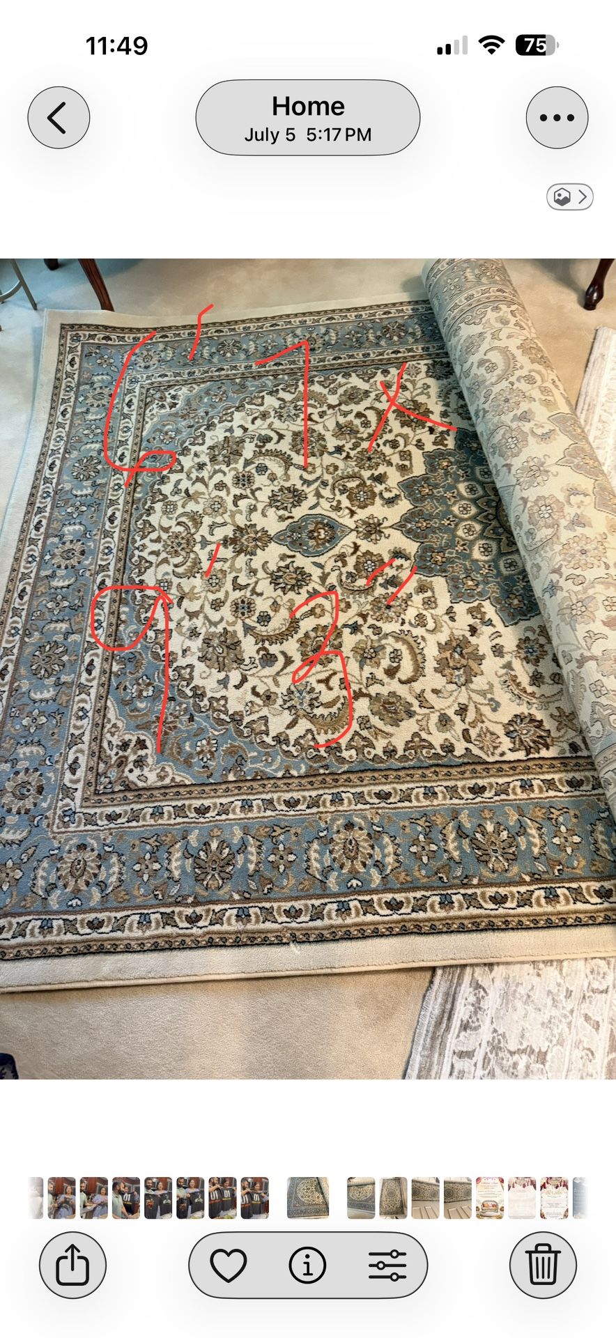 3 Piece Rug Set , 6’7” ,x 9’3” , Runner 2’3”x 7’3” Long 3rd Piece Is 2’’3” X3’11” Long 
