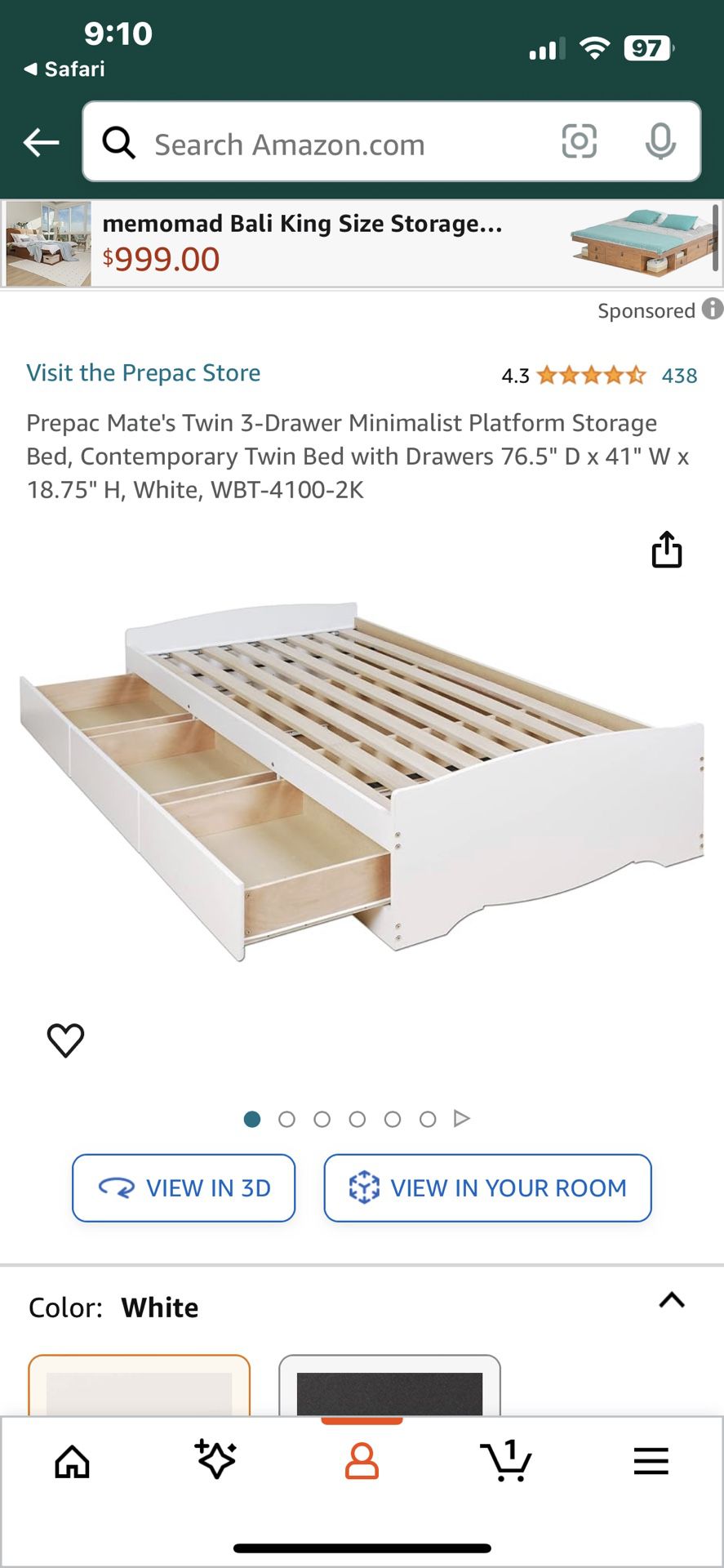 Twin Bed Frame With 3 Drawers 