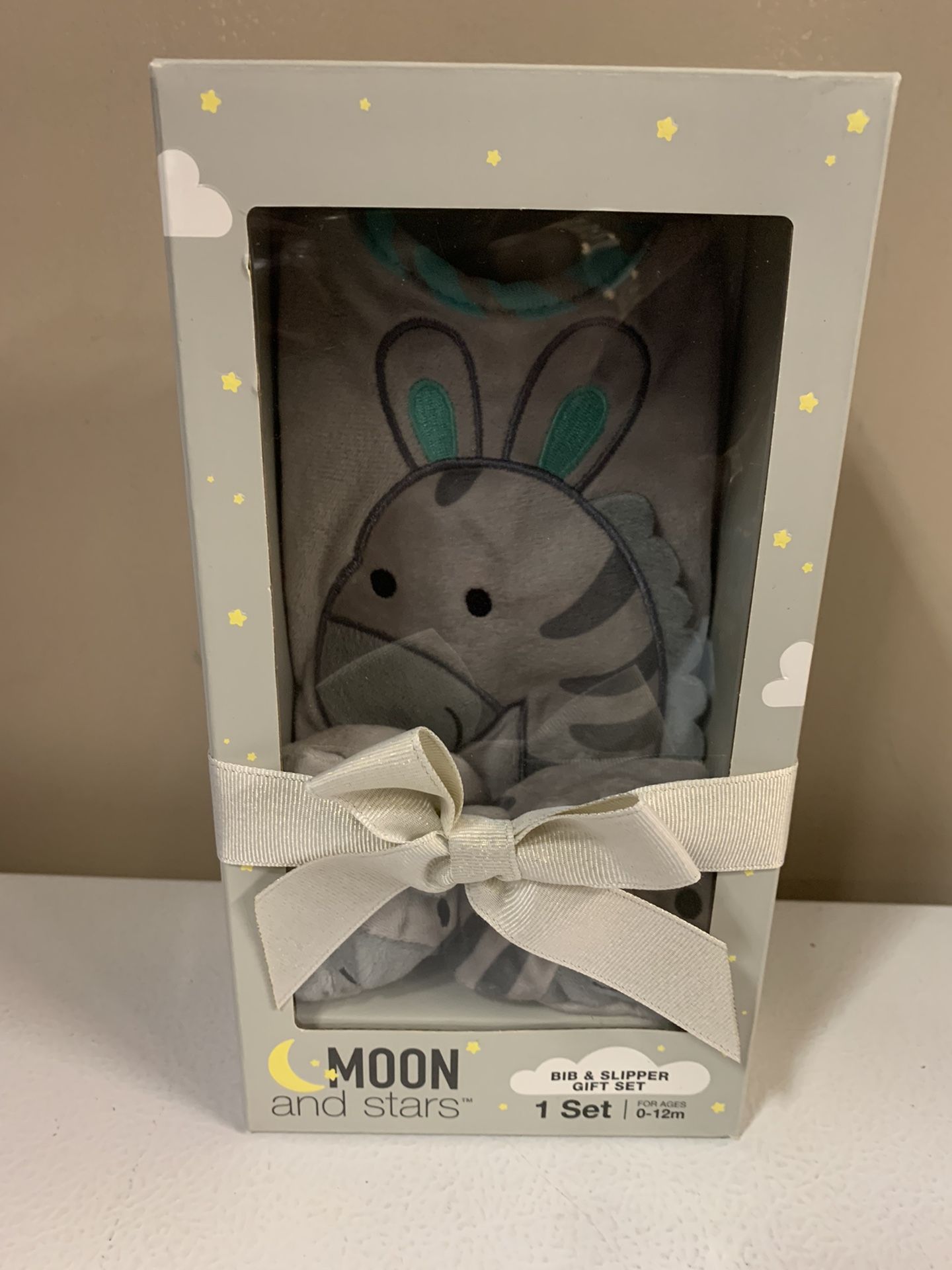 Baby Grey Bib & Slipper Set