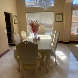Elegant Dining Table Set with 6 Chairs