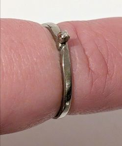 10K White Gold SMALL CHIP Diamond Ring