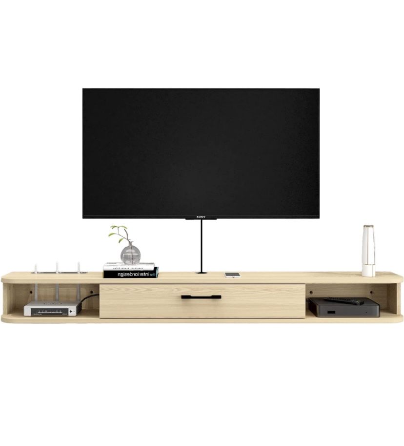 ~63” Floating Tv Stand (light Oak)