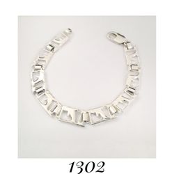 7" Handcrafted Solid Sterling Silver 17.5mm x 8.8mm Jumping Dolphins Link Bracelet. USA, Puerto Rico. Flawless