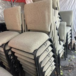 Stackable Event / Banquet Chairs – $10 each  Selling 65 stackable chairs in good condition. Strong metal f