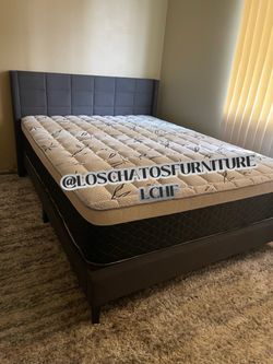 Queen size bed frame and mattress