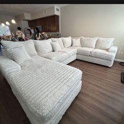Brand New Super Plush Elegant Corduroy Sectional Set 