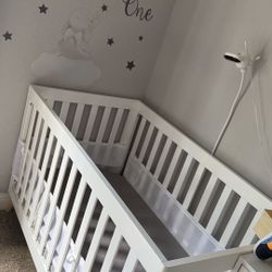 CRIB + MATTRESS (LIKE NEW)
