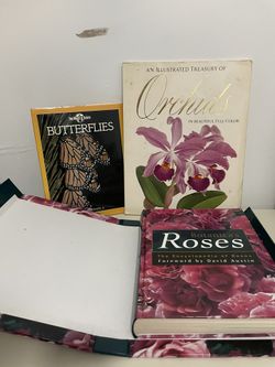 3 Vintage Books Butterflies/Orchid/ Roses