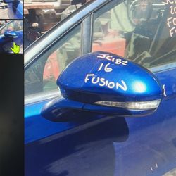 Door Mirror For Ford Fusion 15 To 17 Driver Side Blue Color
