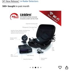 Uniden R8W (New Model) Extreme Long Range Laser/Radar Detector, 360° Awareness, Directional Arrows, Wi-Fi, Bluetooth, GPS, Real-Time Voice Alerts, Red