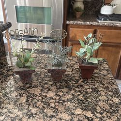 Set Of 3 Fake Plants 
