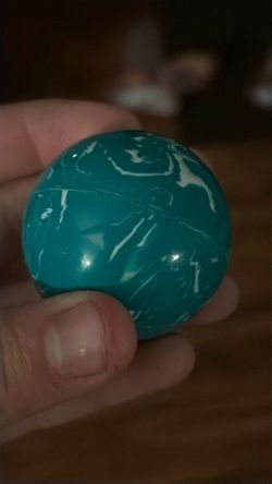 Teal Marbled Rubber Bouncy Ball