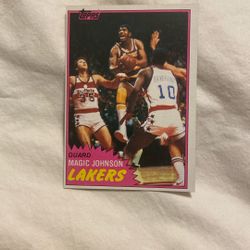 1981-82 Topps Magic Johnson #21 LA Lakers RC HOF NM GREAT CENTERING PSA GRADABLE