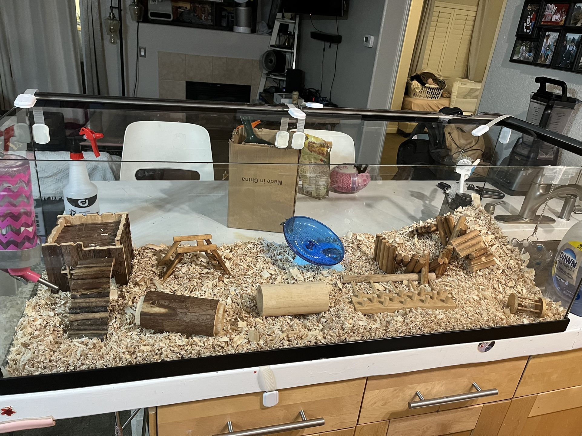 hamster / Reptile / Rodent / Rat / Gerbil GLASS Cage Tank 55 gallon + EXTRAS!! CLEAN!!