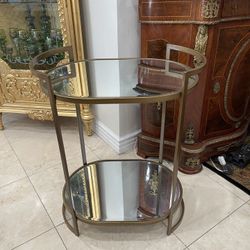 Beautiful Brass Gold Contemporary 2 Tiers Mirrored Bar Table🌷