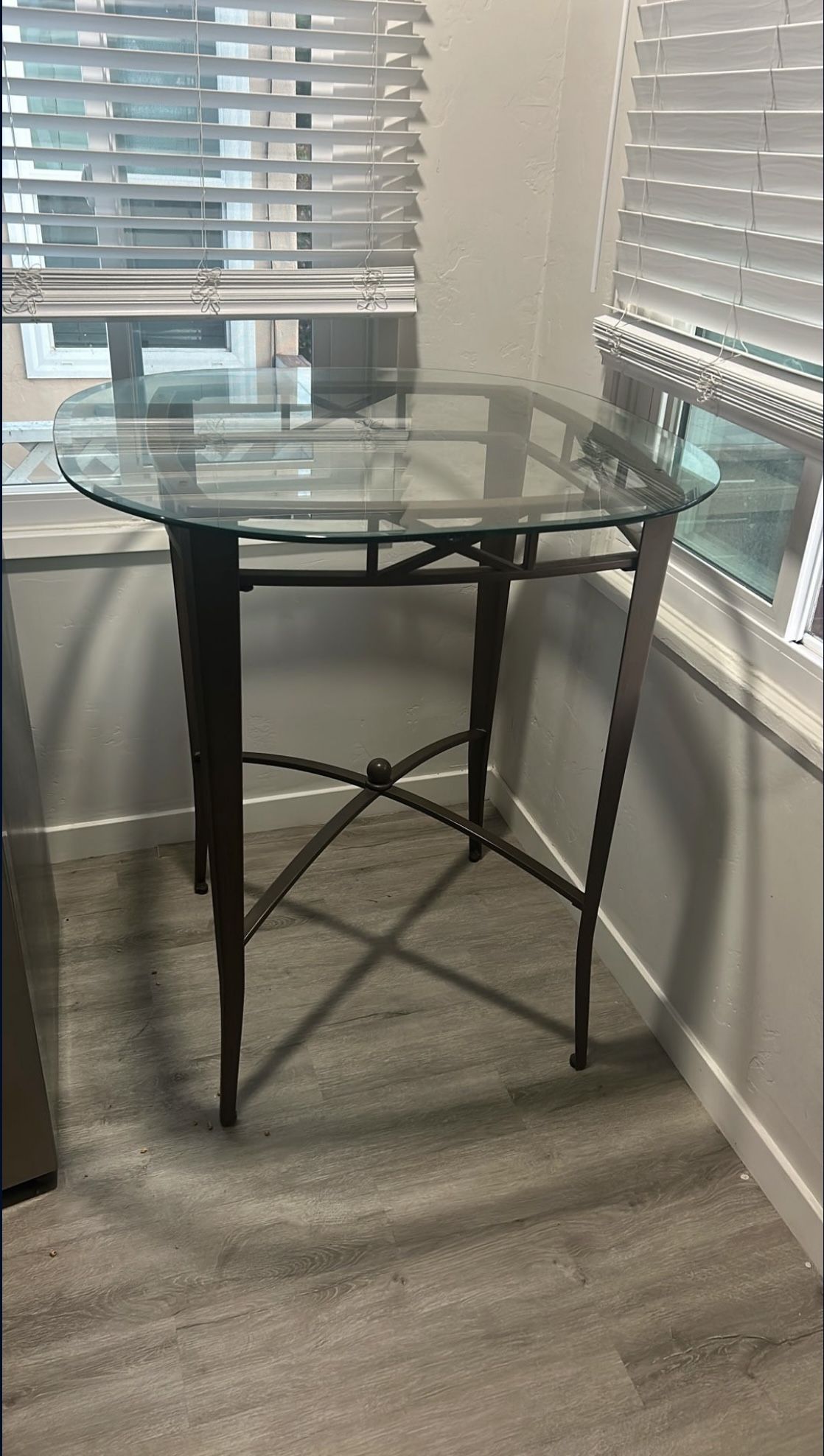 Modern Glass-Top Pub Table – Great Condition!