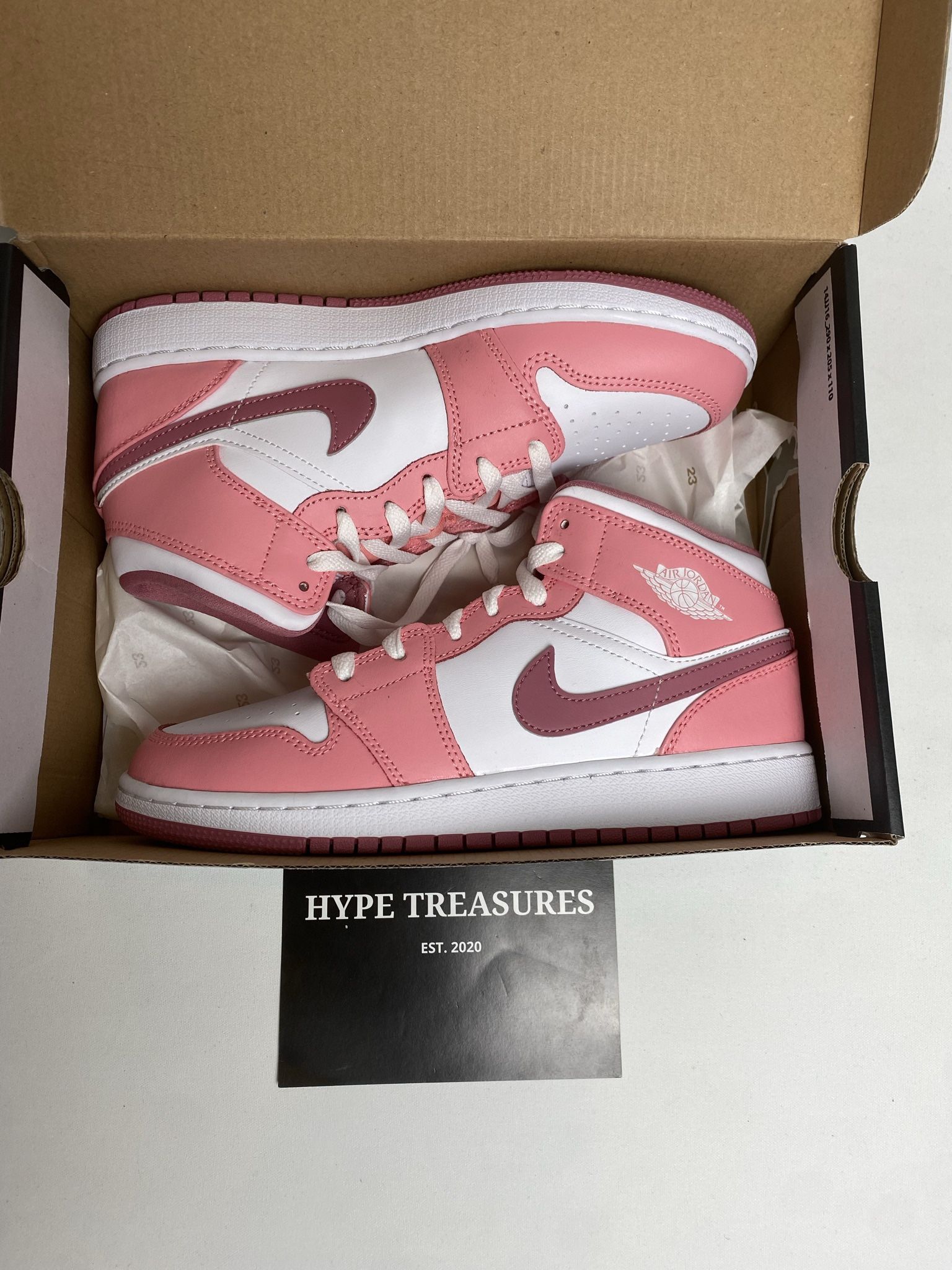 New Jordan 1 Mid Pink/White 6Y HYPETREASURES 