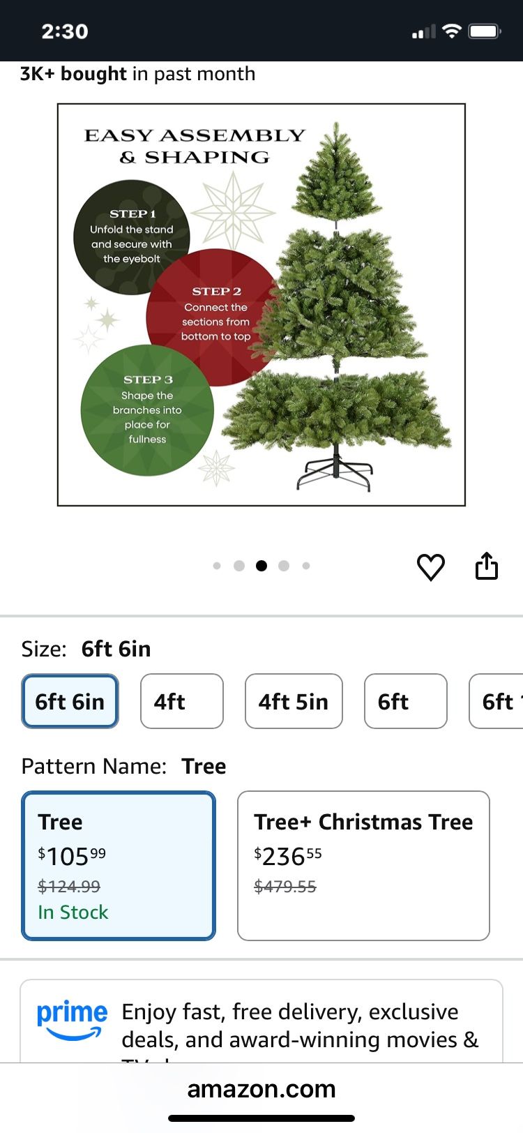 Christmas Tree 6.5’ Brand New No Lights 