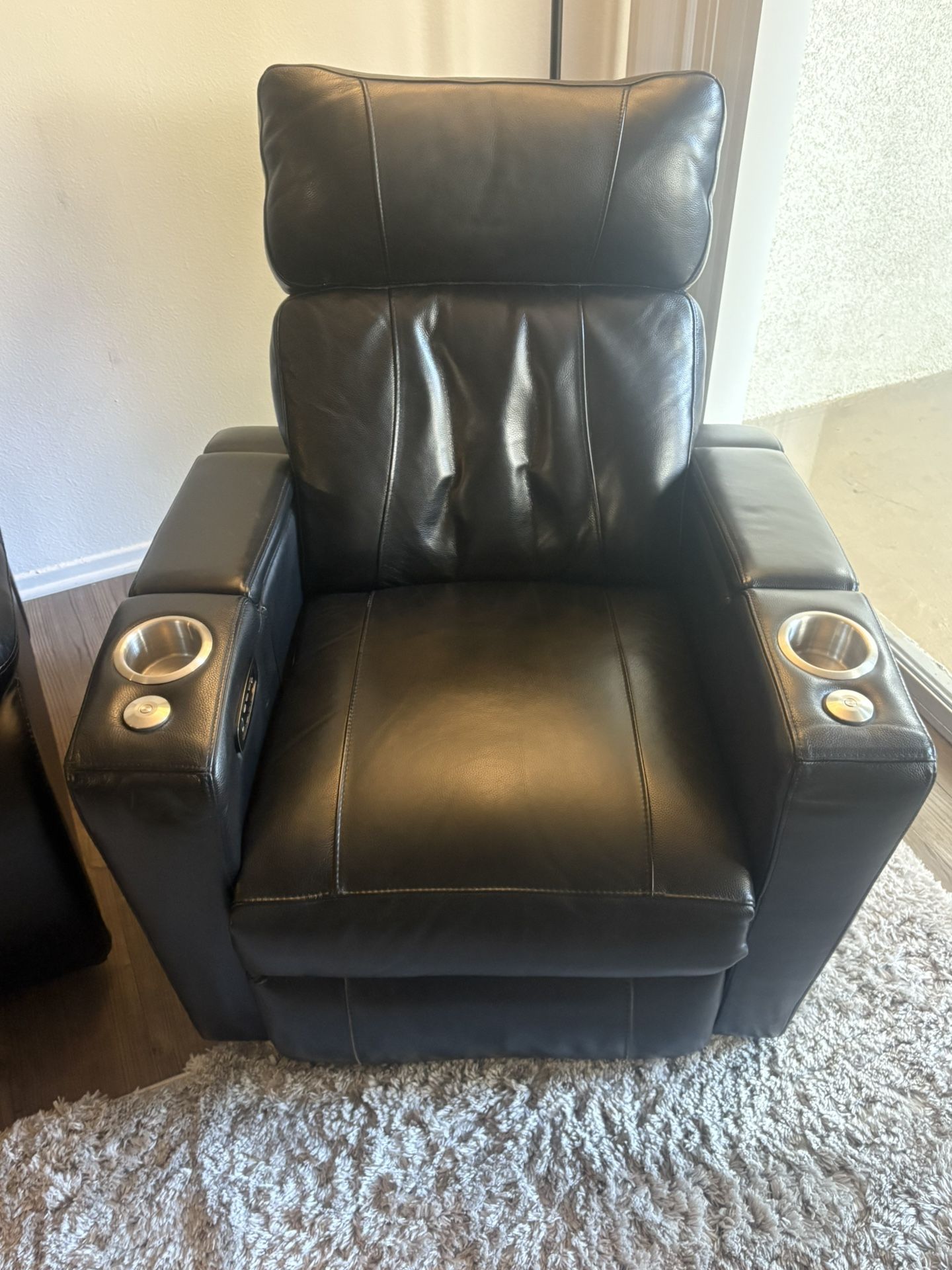 Black Leather Power Recliner