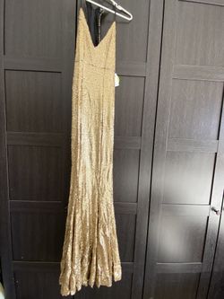 Gold Seequin prom homecoming formal mermaid style gown - Small