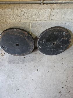 Pair 50lbs standard 1" pancake weight plates