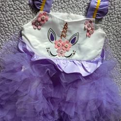 Purple Unicorn Tutu Dress Size 3 for birthdays, Christmas, church,family reunion