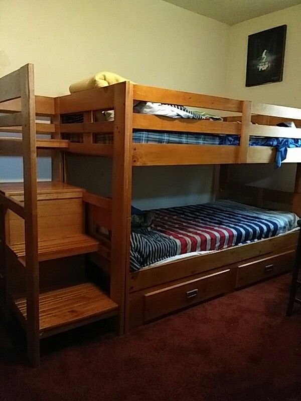 Two Bunk Beds With Steps Drawers For In Pittsburg Ks Offerup