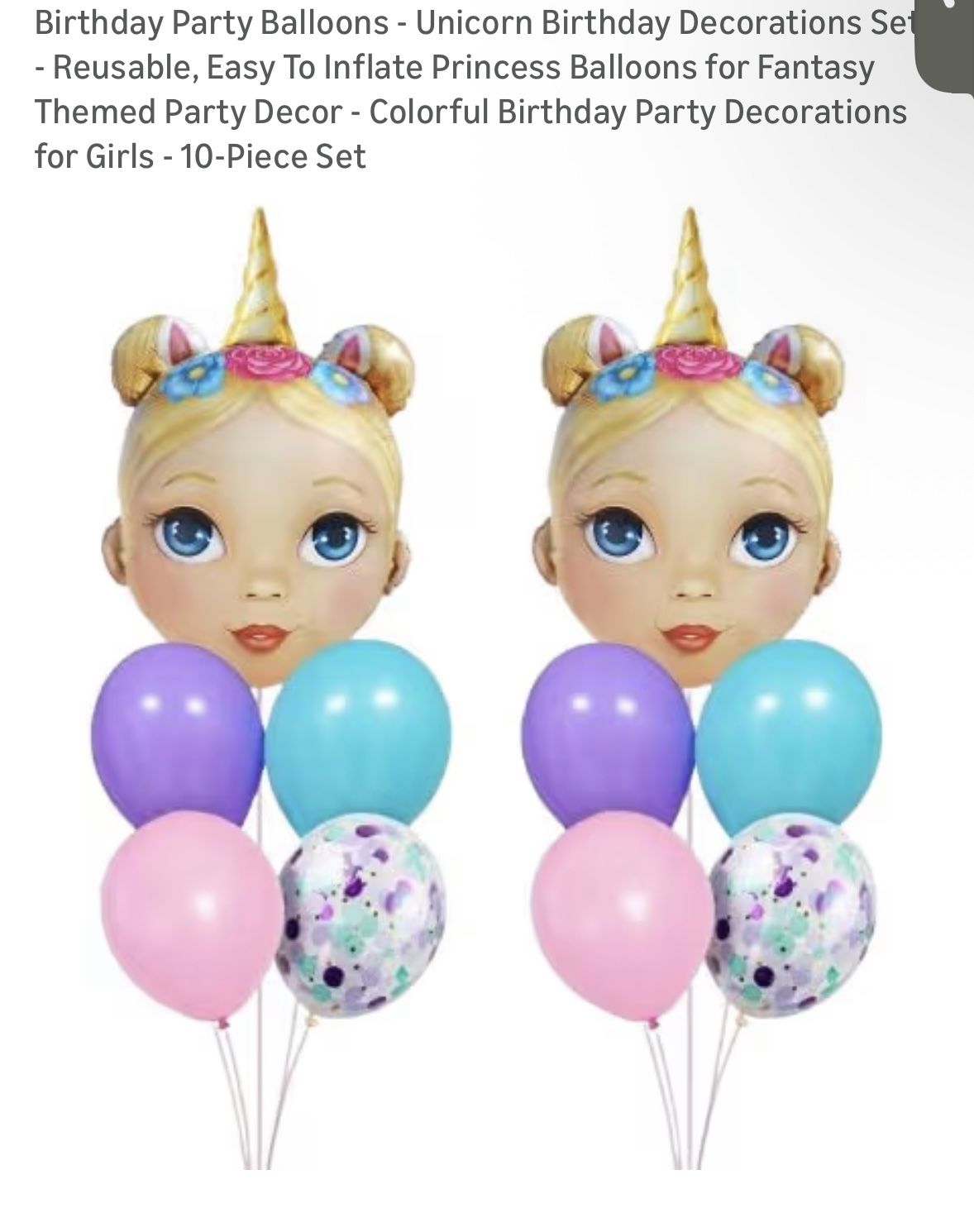 Princess Unicorn Party Balloons