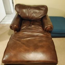 Italian Brompton Cocoa Leather Chaise