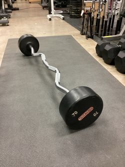 Used Strar Trac 70lb Fixed Weight Curl Bar