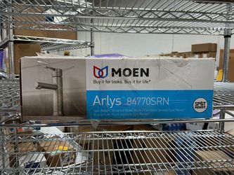MOEN Arlys 1.2 GPM Single Hole Bathroom Faucet with Pop-Up Drain Assembly and Duralast Technology