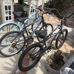 3 Bikes. 2 Beach Cruisers and a Mountain Bike