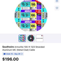 Electrict Wire MC 12/3 100 Ft 