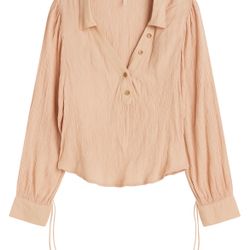 Free people gauze light pink pastel button down blouse M