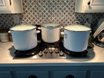 12- Quart Enamel Stock Pot with glass lid