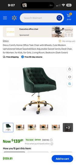 Brand new padded velvet, swiveling, adjustable height, rolling office chair or vanity chair