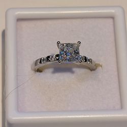 Moissanite Sterling Silver Ring
