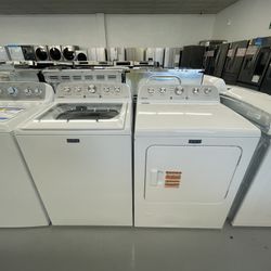 Maytag Set Washer 4.7 Cu Ft Pet Pro & Extra Power And Dryer Gas 7.0 Cu Ft