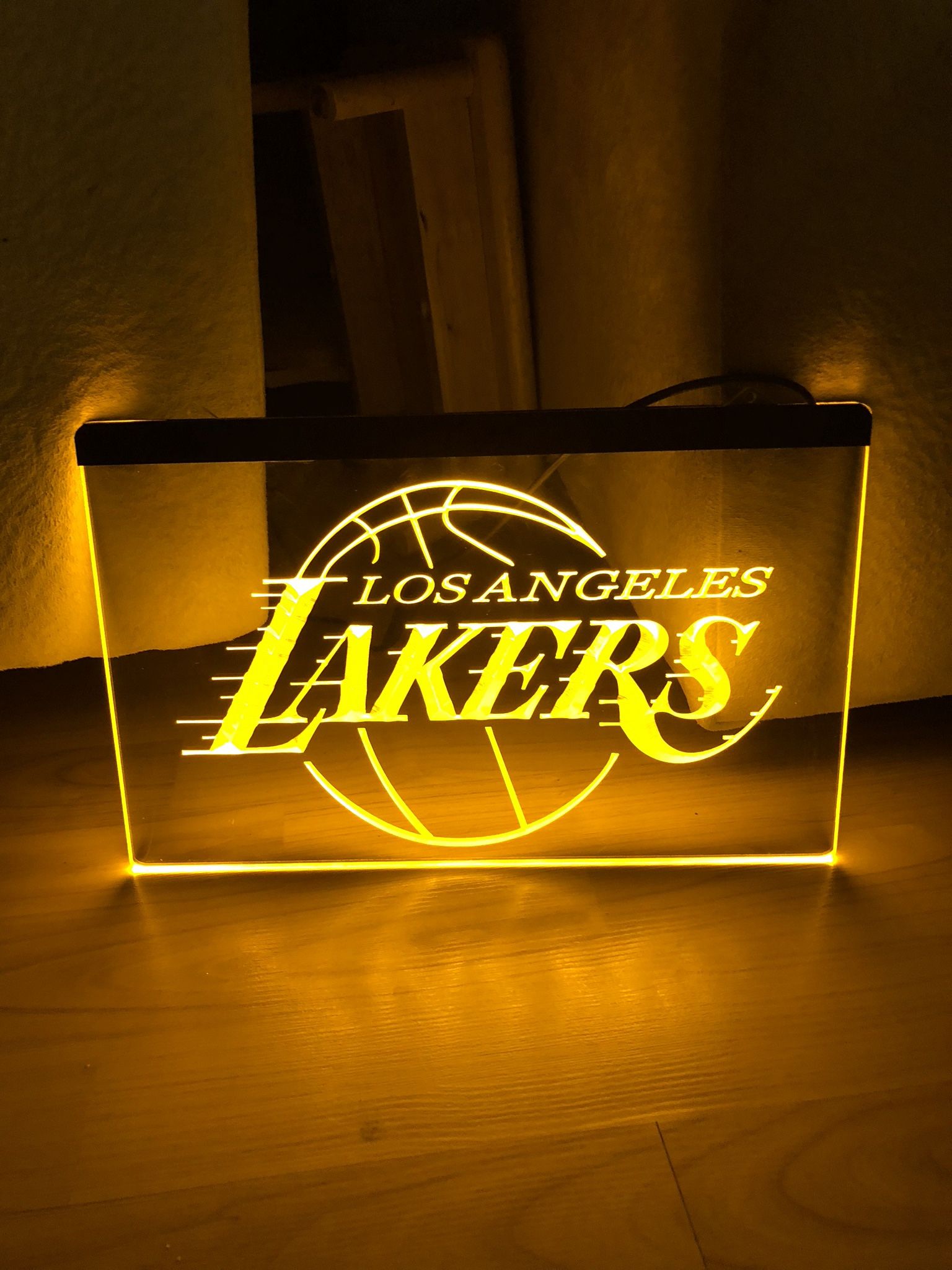 LOS ANGELES LAKERS LED NEON GOLD LIGHT SIGN 8x12
