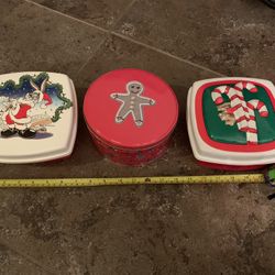 Lot of 3 Empty Christmas Tins