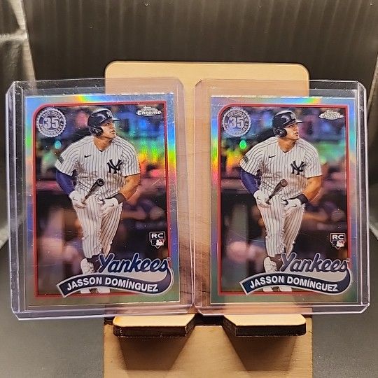 Lot X2 2024 Topps Chrome, Jason Dominguez, RC, 35th Anniversary Refractor, #89